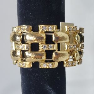 Devan gold stretch bracelet with rhinestones